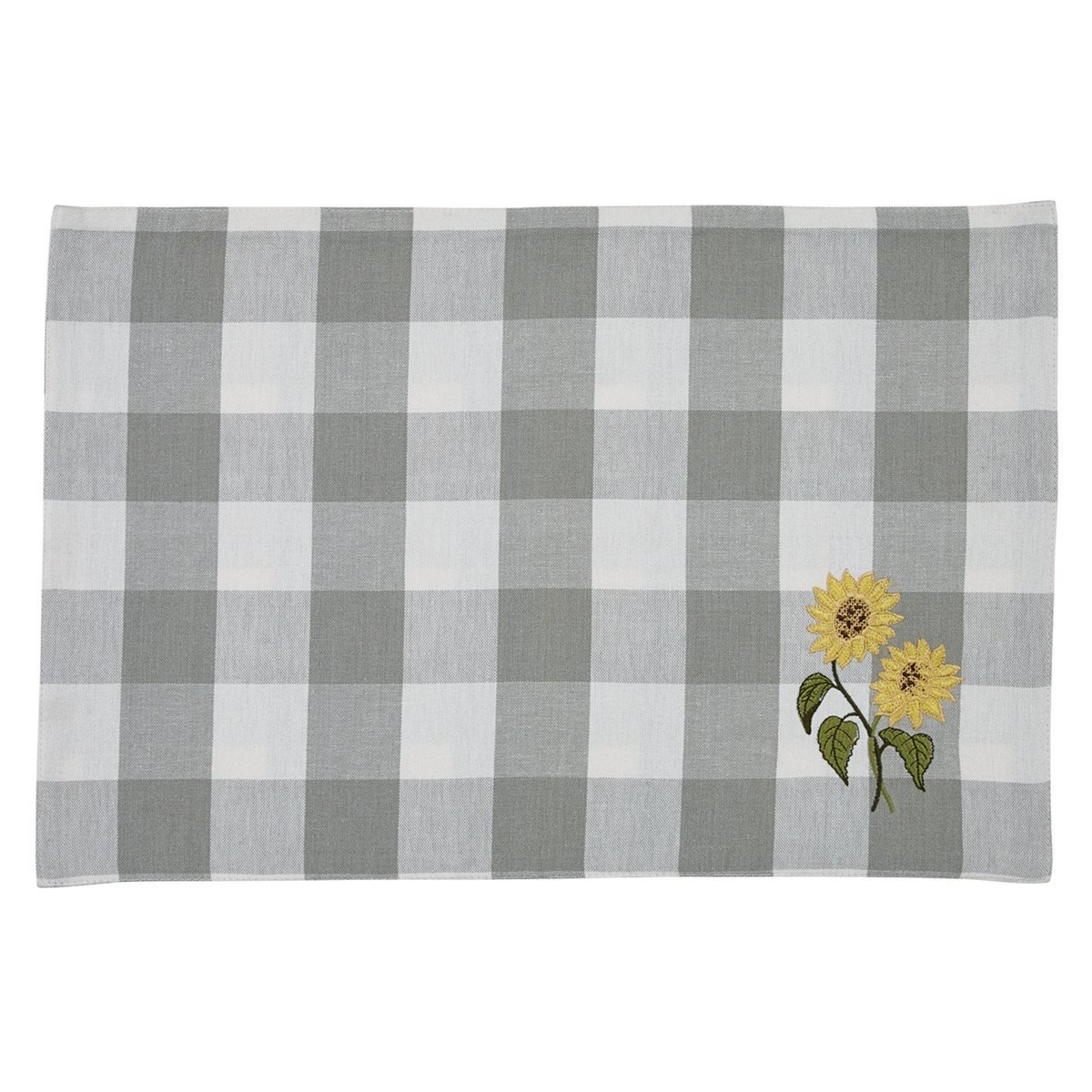 Wicklow Check Sunflower Embroidered Placemats (Set of 4)