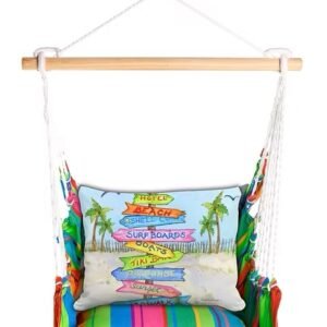 4-Piece Swing Set Le Jardin Nouveau w/ Beach Signs Pillow