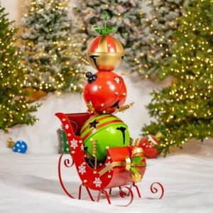 Christmas Sleigh with Giant Jingle Bells