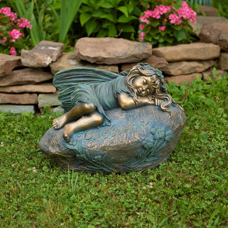 20" Tall Magnesium Sleeping Fairy Statue "Ivy"