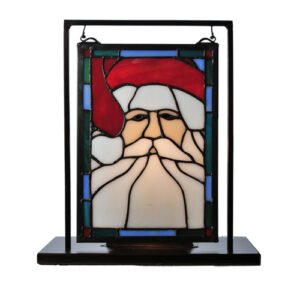 9.5"W X 10.5"H Santa Head Lighted Mini Tabletop Window