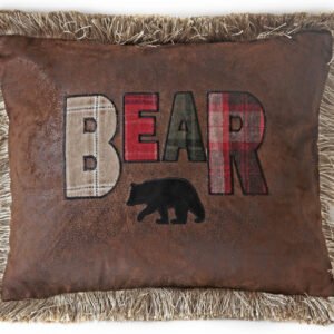 Faux Leather Bear Pillow
