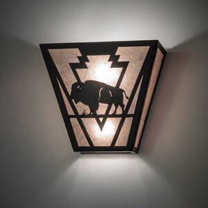 13" Wide Lone Buffalo Wall Sconce