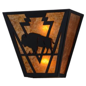 13"W Lone Buffalo Wall Sconce