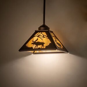 8" Square Moose at Dawn Mini Pendant