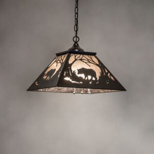 16" Square Bear at Dawn Pendant