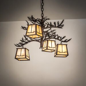 26" Wide Pine Branch Valley View 4 Light Chandelier