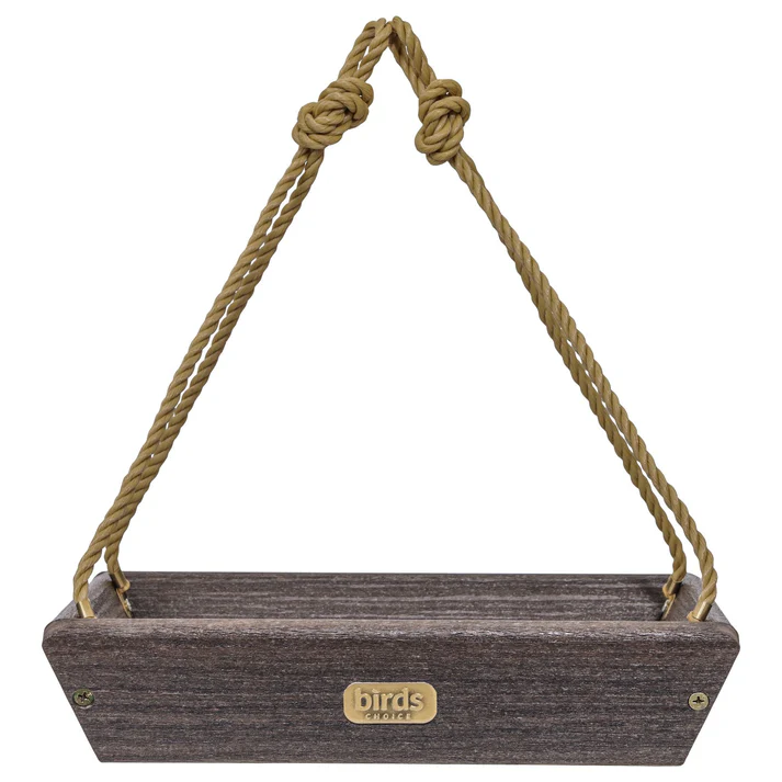 Hanging Tray Bird Feeder Spruce Creek Collection in Brazilian Walnut Recycled Plastic