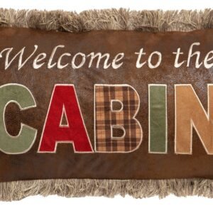 Welcome to the Cabin Faux Leather Pillow