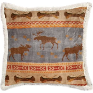 Moose Tracks Plush Sherpa Pillow
