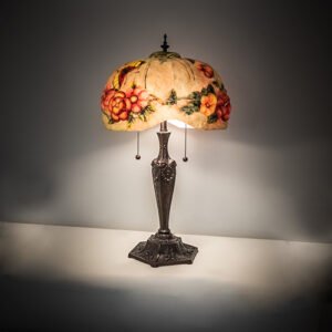 25" High Puffy Butterfly & Flowers Table Lamp