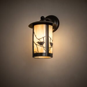 8" Wide Fulton Song Bird Solid Mount Wall Sconce