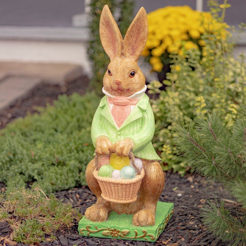 25" Tall Magnesium Easter Rabbit Garden Statue "Clayton B. Rabbit"