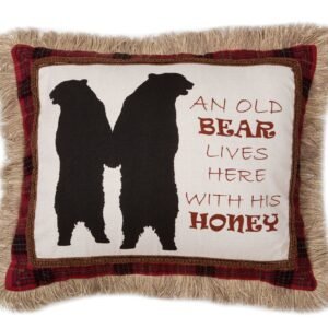 An Old Bear Lives Here Pillow