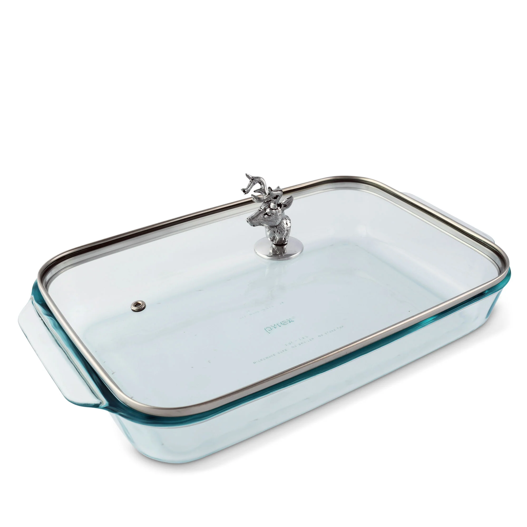 Deer Head Lid with Pyrex 3-quart Baking Dish