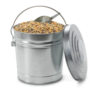 Galvanized Steel Locking Lid Seed Can with Lid - 6 Gallon