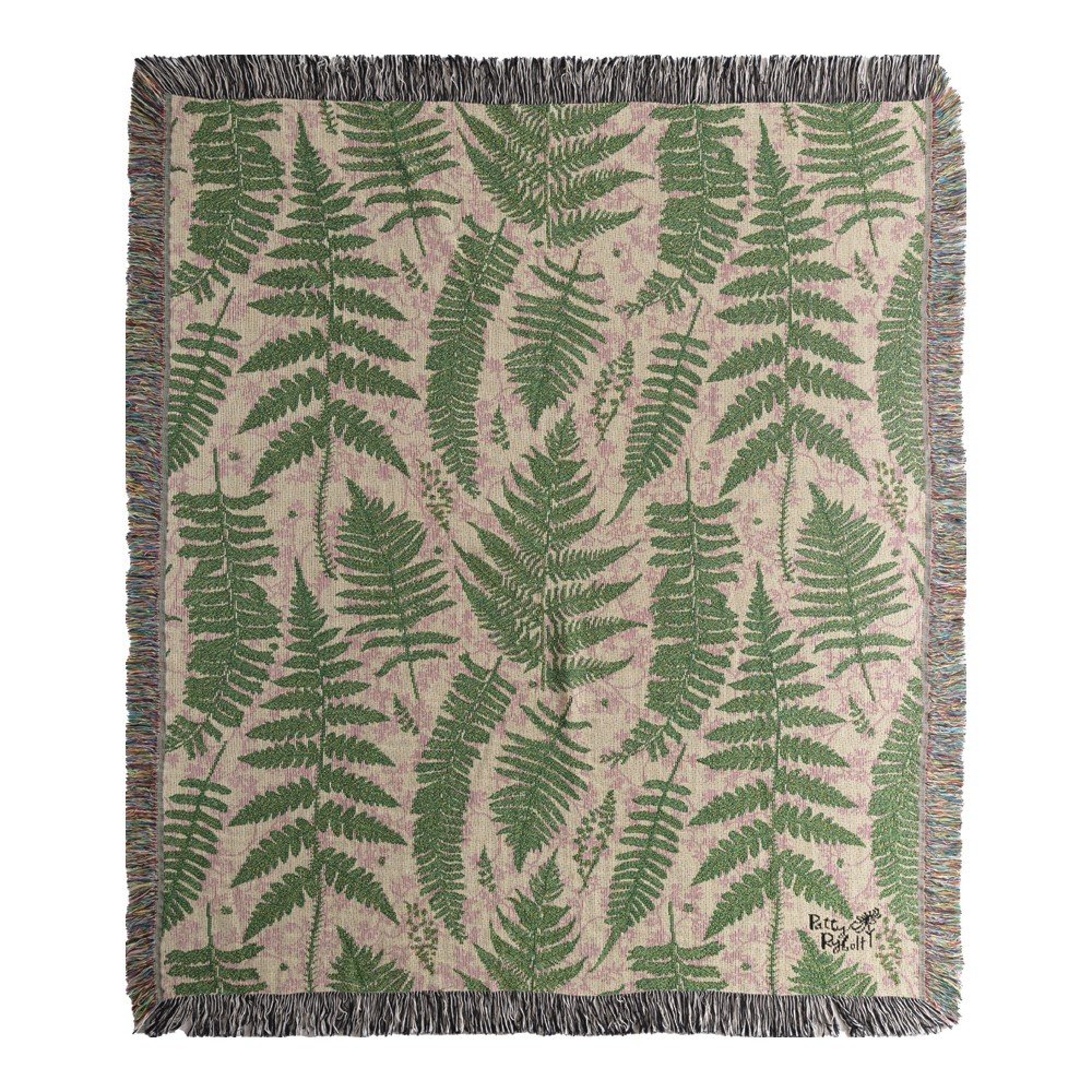 Ferns Cotton Woven Blanket Throw – Made in the USA (50×60)