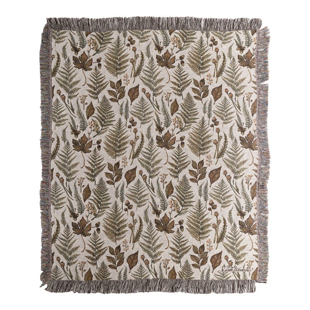 Fall Splendor All Over Leaves Cotton Woven Blanket Throw – Made in the USA (50×60)