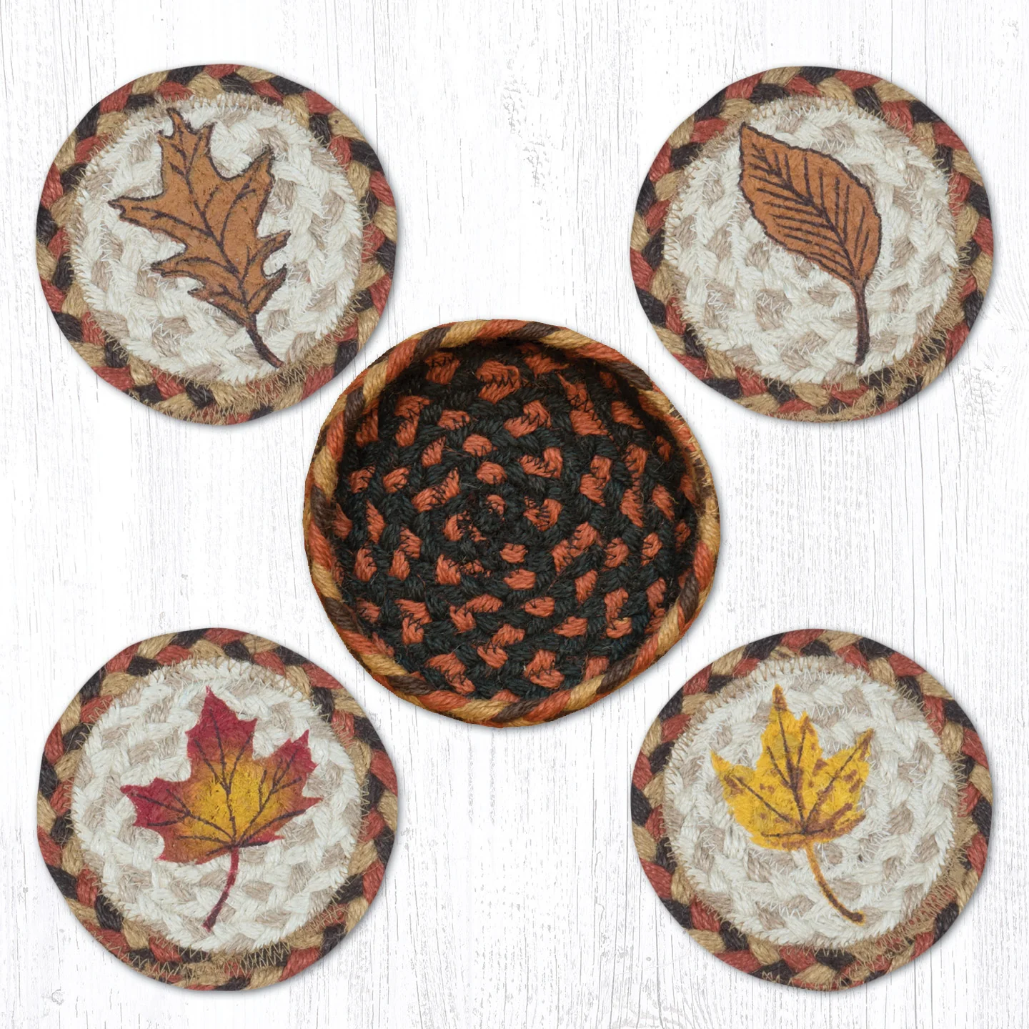 Fall Harvest Leaf Coaster Set