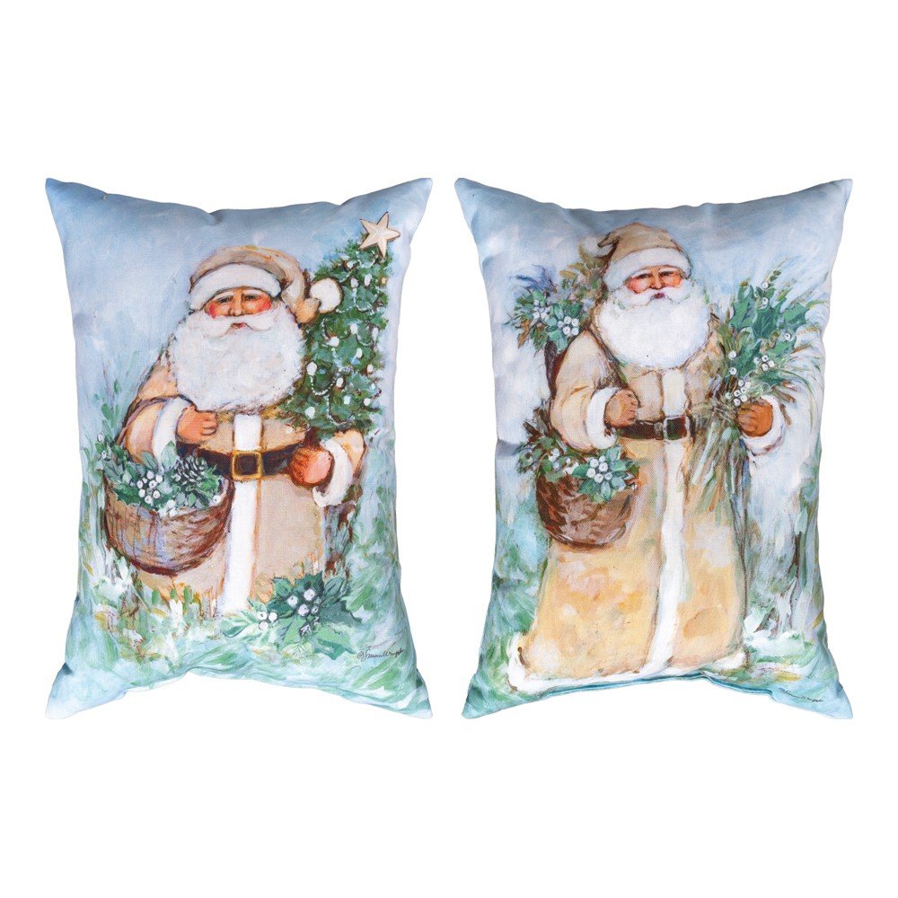 Holiday Tidings - Santa Climaweave Pillow 13" x 18" (Set of 2)