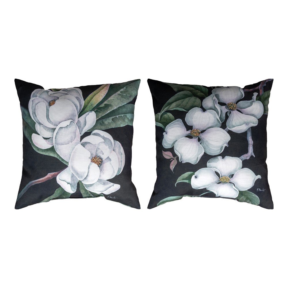 Bay Magnolia And Dogwood Climaweave Pillow 18″ x 18″ (Set of 2)