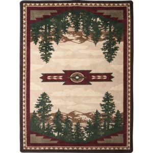 Autumn Point - Wine - Mountain Lodge Retreat Area Rug