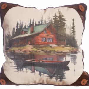 Cabin and Canoe Pillow