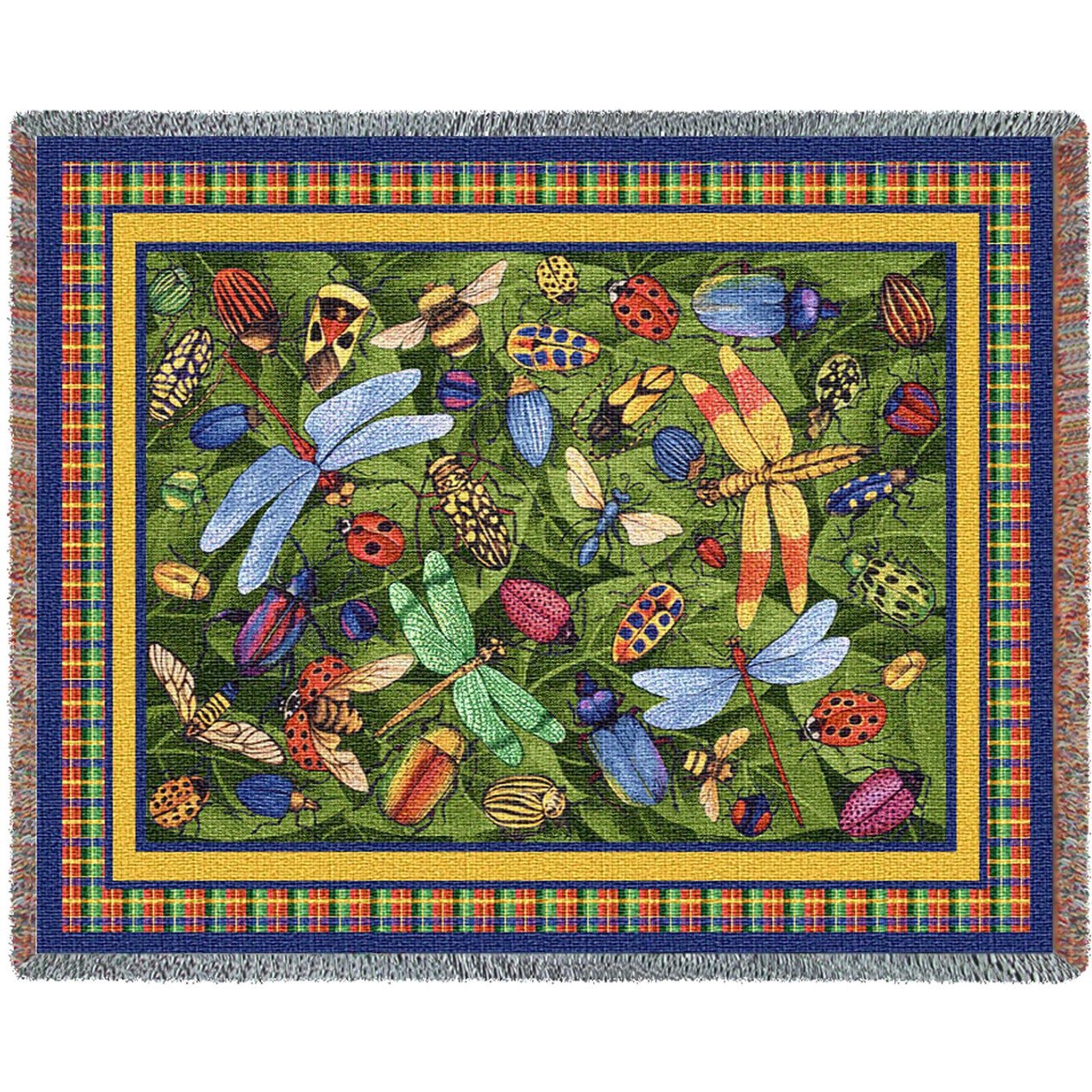 Bugs Life Blanket Throw Woven from Cotton - Made in the USA (72x54)