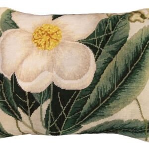 Cherokee Rose Needlepoint Down Throw Pillow