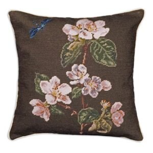 Apple Blossom Needlepoint Pillow