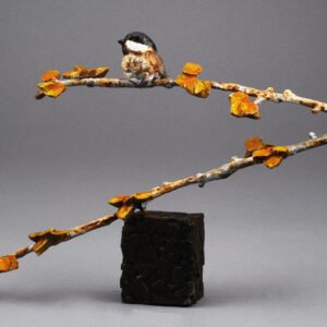 Aspen Cutie Chickadee Sculpture by Mark Hopkins