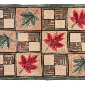 Maple Leaf Wool Hooked Rug "Vermont"