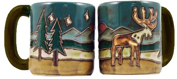 Mara Stoneware 16 Oz. Elk Mugs (Set of 2)