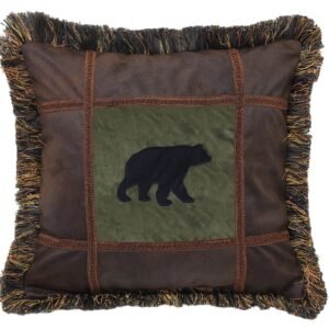 Bear on Pine Pillow