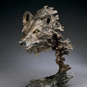 Wild Wind Wolf Sculpture by Mark Hopkins