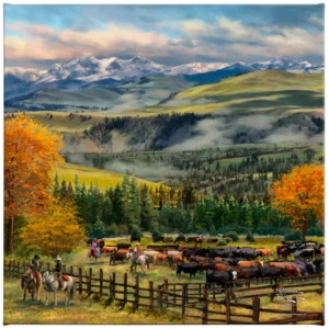 Yellowstone Sky - 14" x 14" Gallery Wrapped Canvas