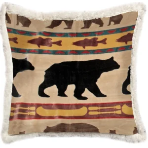 Bear Family Plush Sherpa Pillow