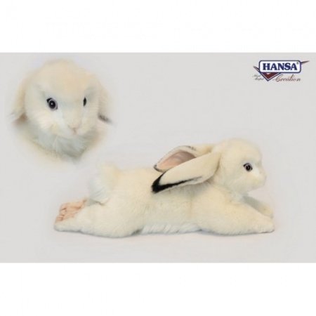 Hansa White Floppy Eared Bunny