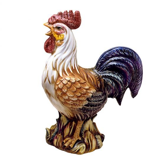 Authentic Italian Ceramic Colorful Rooster Sculpture
