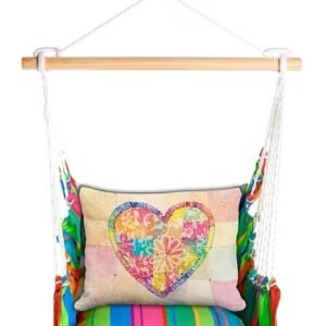 4-Piece Swing Set Le Jardin Nouveau w/ Colorful Heart Pillow