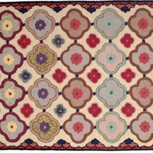 Floral Hooked Wool Rug