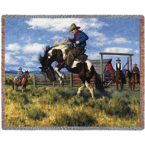 Rough Start Cotton Woven Blanket Throw – Made in the USA (72x54)