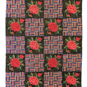 Elizabeth Red Roses Hand Hooked Wool Rug