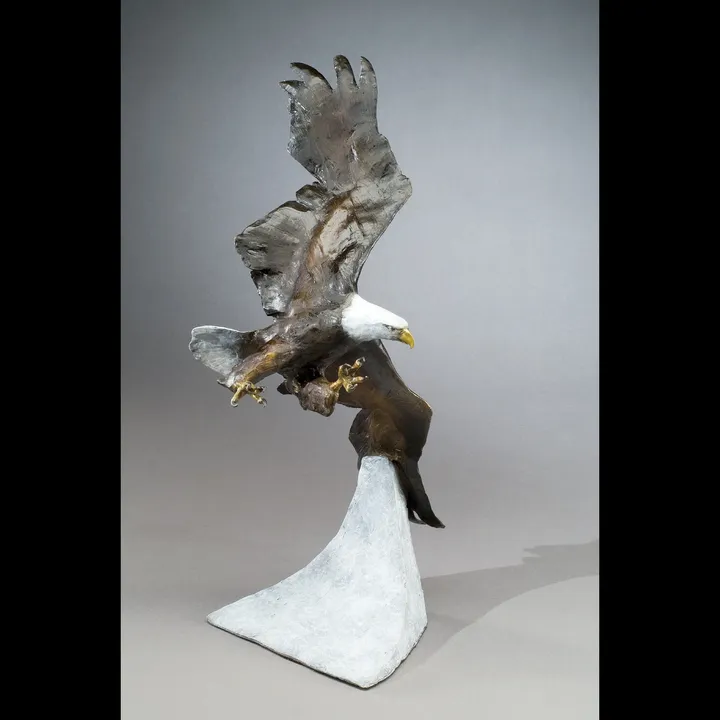 Above The Clouds Bald Eagle Sculpture by Mark Hopkins