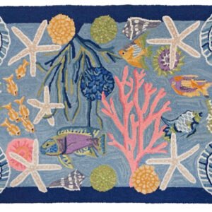 Shell, Starfish and Seahorse Hand Hooked Wool Rug – Sanibel