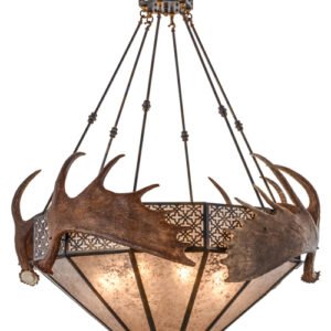 54"W Antlers Moose Inverted Pendant