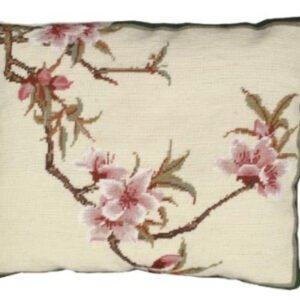 Cherry Blossom Floral 16″ x 20″ Needlepoint Pillow