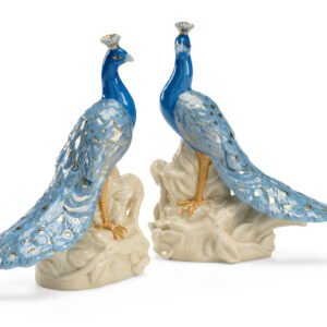 Pair of Peacocks Ceramic Figurines