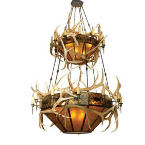 68"W Antlers Elk 2 Tier Chandelier