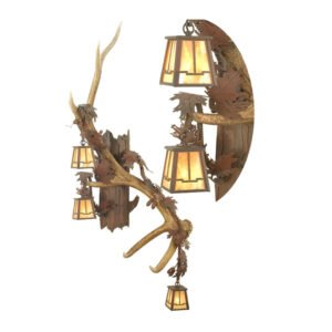 26" Wide Antlers Elk 3 Light Wall Sconce